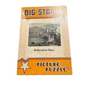 Vintage Big‎ Star Picture Puzzle "Mediterranean Shores" 250+ Pieces landscape